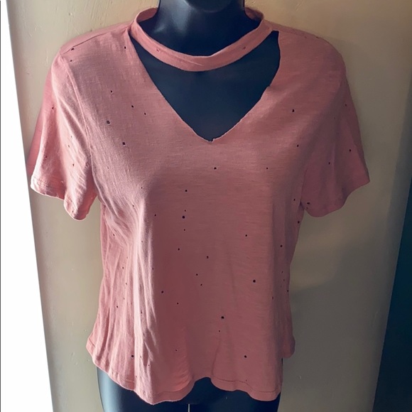 Pink distressed t shirt - Picture 1 of 4